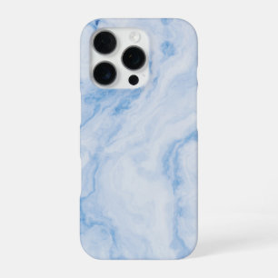 Elegant Blue Stone Marble Pattern iPhone 16 Pro Case