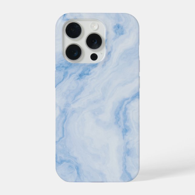 Elegant Blue Stone Marble Pattern iPhone Case (Back)