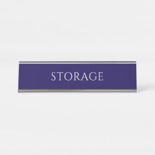 Elegant Blue Storage Room Name Plate