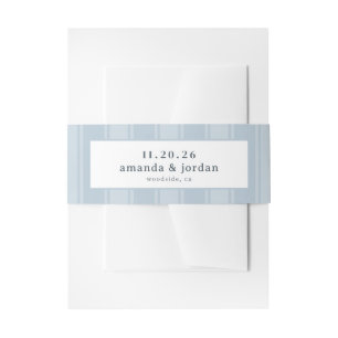 Elegant Blue Striped Minimalist Invitation Belly Band