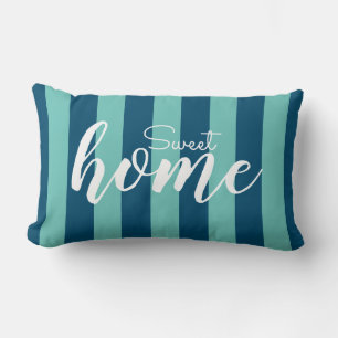 Elegant Blue Striped Pattern Test Sweet Home Lumbar Cushion