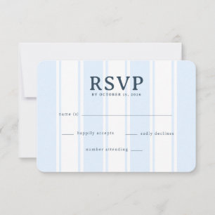 Elegant Blue Stripes RSVP Card
