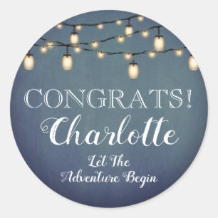 Elegant Blue Surprise Retirement Party Classic Round Sticker