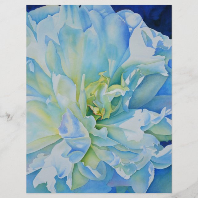 Elegant blue teal floral watercolor  (Front)