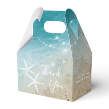 Elegant Blue Teal Thank You Starfish Beach Wedding