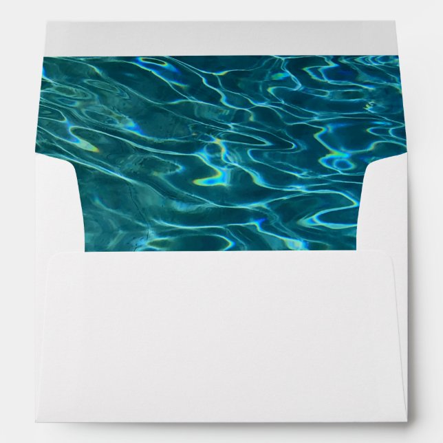 Elegant blue teal water pattern ocean lake waves envelope (Back (Bottom))
