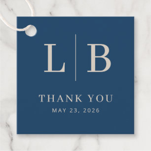 Elegant Blue Thank You Card Favour Tags