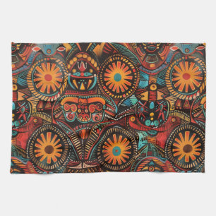 Elegant Blue "Timeless Ancestral Imprint" Woven Ki Tea Towel