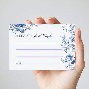 Elegant Blue Toile Chinoiserie Advice Cards