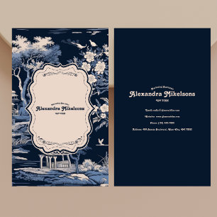 Elegant Blue Toile De Jouy  Business Card