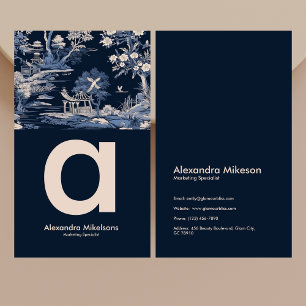 Elegant Blue Toile De Jouy  Business Card