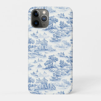 Elegant Blue Toile de Jouy French Pattern Case-Mate iPhone Case