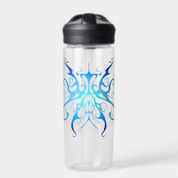 Elegant Blue Tribal Mask Abstract Design