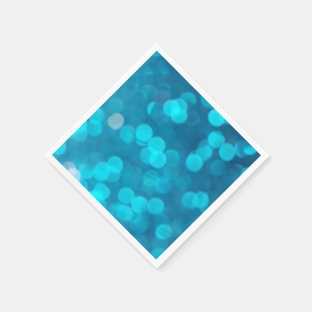 Elegant Blue Turquoise Bokeh Circles Light Pattern Napkin (Corner)