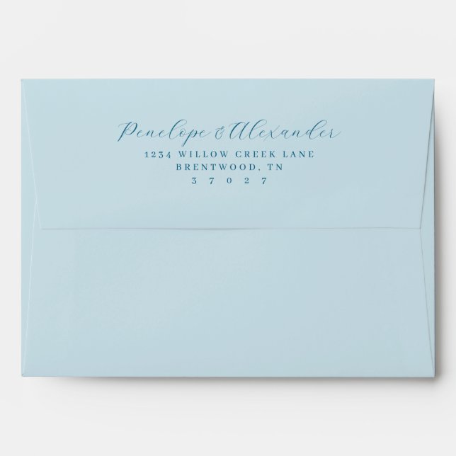 Elegant Blue Typographic Envelope (Back (Top Flap))