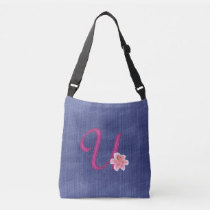 Elegant Blue U Crossbody Bag