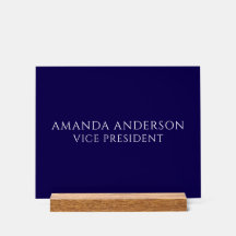 Elegant Blue Vice President Title Name Plate