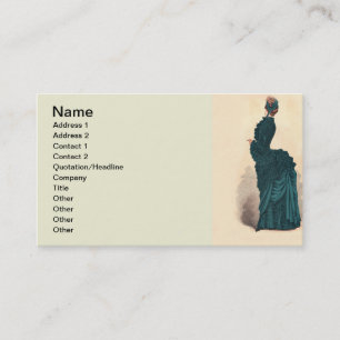 Elegant Blue Victorian Dress Fashion Business Card