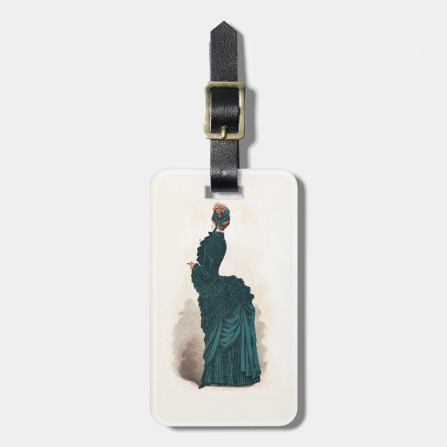 Elegant Blue Victorian Dress Fashion Luggage Tag (Front Vertical)