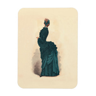 Elegant Blue Victorian Dress Fashion Magnet