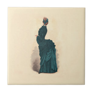 Elegant Blue Victorian Dress Fashion Tile