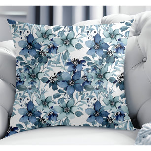 Elegant Blue Vintage Chintz Pattern  Cushion