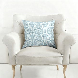 ELEGANT BLUE VINTAGE PATTERNED CUSHION