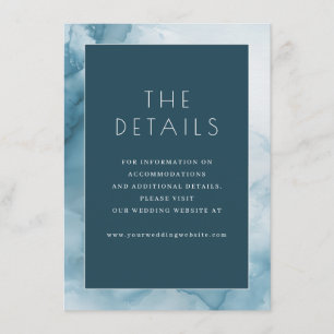 Elegant Blue Watercolor Details Enclosure Card