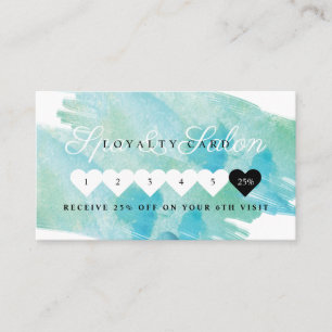 Elegant Blue Watercolor Dragonfly Salon & Spa Loyalty Card