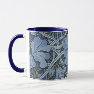Elegant Blue Watercolor Floral Pattern Mug