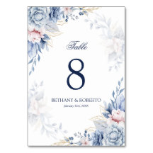 Elegant Blue Watercolor Floral Wedding
