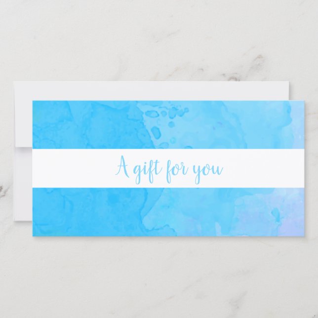 Elegant Blue Watercolor Gift Certificate (Front)