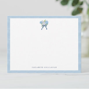 Elegant Blue Watercolor Hydrangea Floral Card