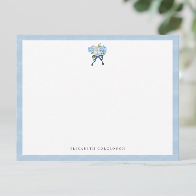 Elegant Blue Watercolor Hydrangea Floral Card (Creator Uploaded)