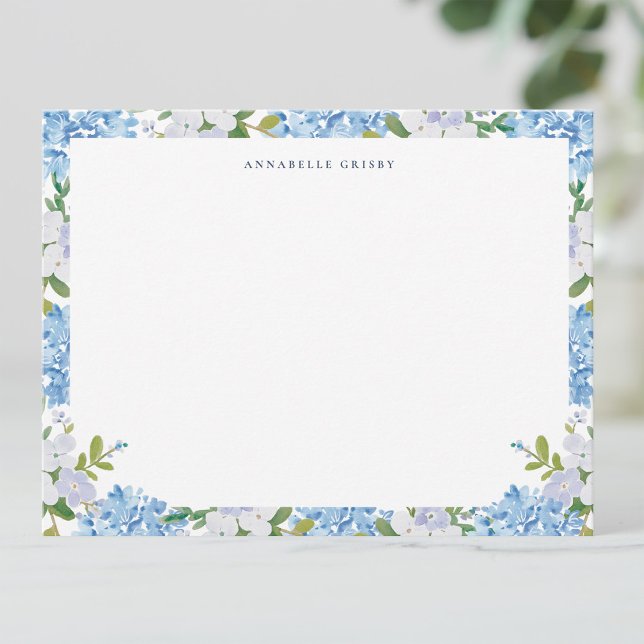 Elegant Blue Watercolor Hydrangea Personalised Card (Creator Uploaded)