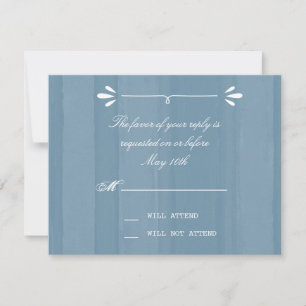 Elegant Blue Watercolor RSVP Card