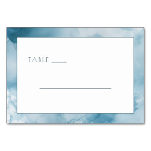 Elegant Blue Watercolor Table Number