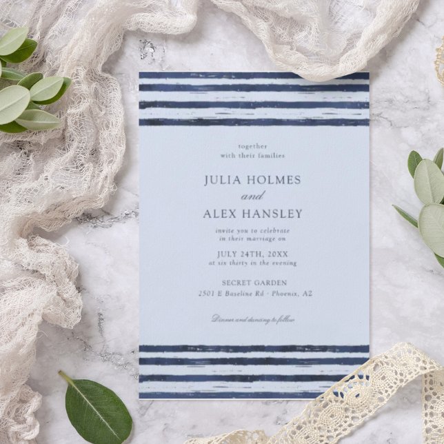 Elegant Blue Watercolor Wedding Invitation (Creator Uploaded)