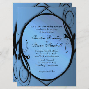 Elegant Blue Wedding Invitations