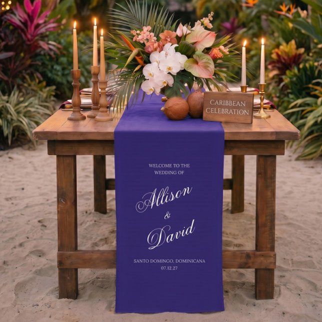 Elegant Blue Wedding Reception Table Decor  Short Table Runner (Creator Uploaded)