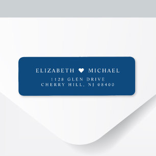 Elegant Blue Wedding Return Address