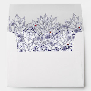 Elegant Blue Wedding RSVP Custom Envelope