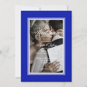 Elegant Blue Wedding Save The Date  Invitation