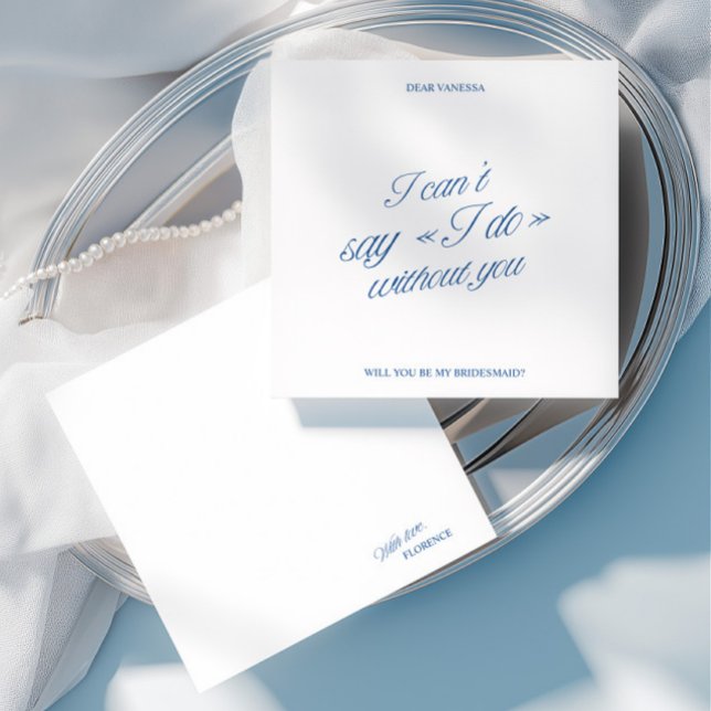 Elegant Blue & White Bridesmaid Proposal Card (Elegant Blue & White Bridesmaid Proposal Card)