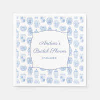 Elegant Blue White China Ginger Jar Bridal Shower