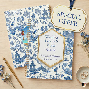 Elegant Blue & White Chinoiserie Wedding Details Planner