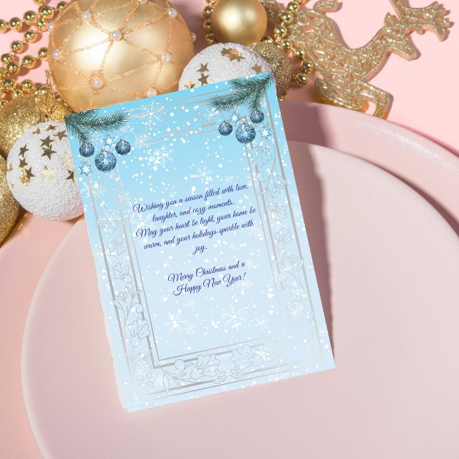 Elegant Blue & White Christmas Greeting Card (Creator Uploaded)