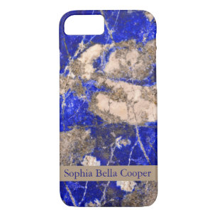 Elegant blue white grey granite marble pattern Case-Mate iPhone case