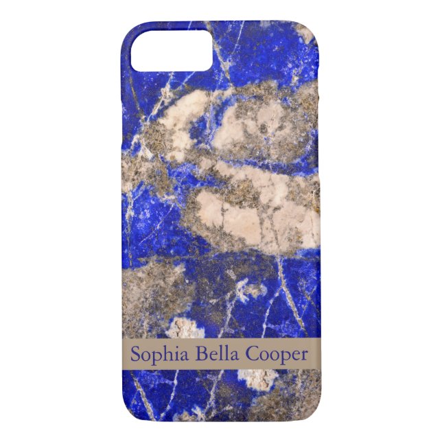 Elegant blue white grey granite marble pattern Case-Mate iPhone case (Back)