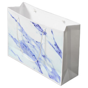 Elegant Blue White Marble granite pattern Large Gift Bag